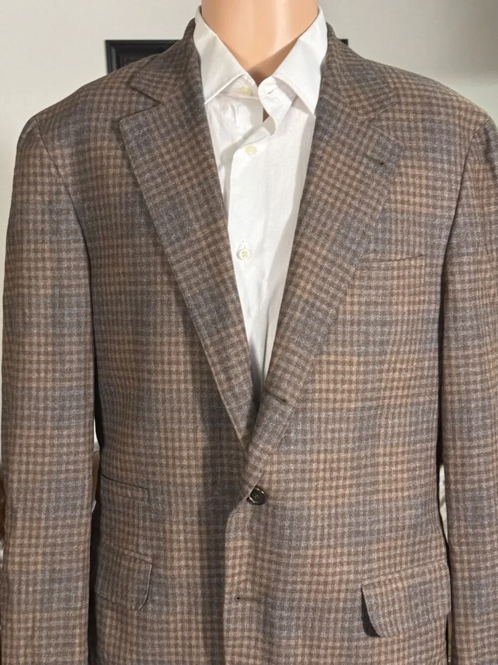 Brunello cucinelli Brown Rust Checked Blazer Sport Jacket Tweed Cashmere 50/40R